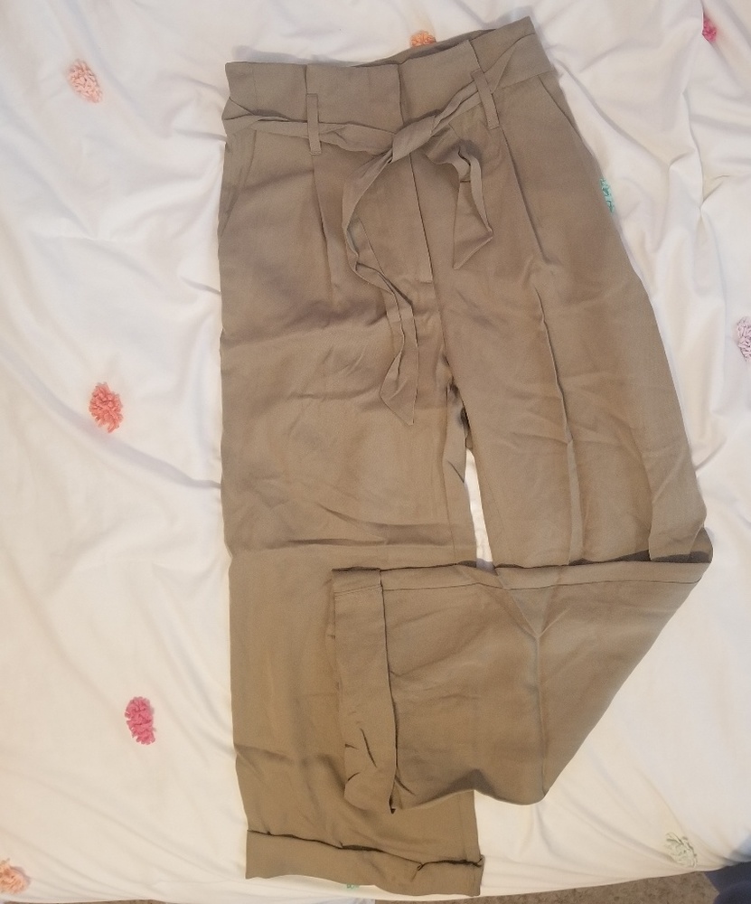 H&M paper bag tie waist pants